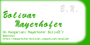 bolivar mayerhofer business card